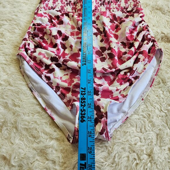 Summer Mae Women's Purple Floral Floral Maternity One Piece Swimsuit Bath Suit S - Picture 4 of 7